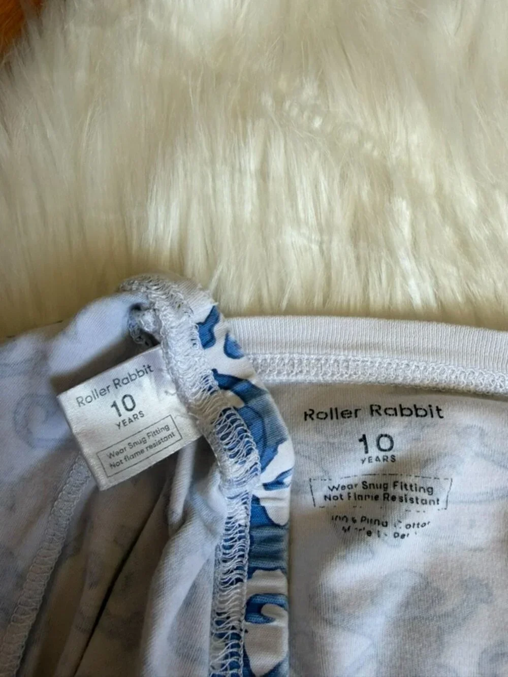 Roller Rabbit Blue Monkey Pajama Set Girls 10